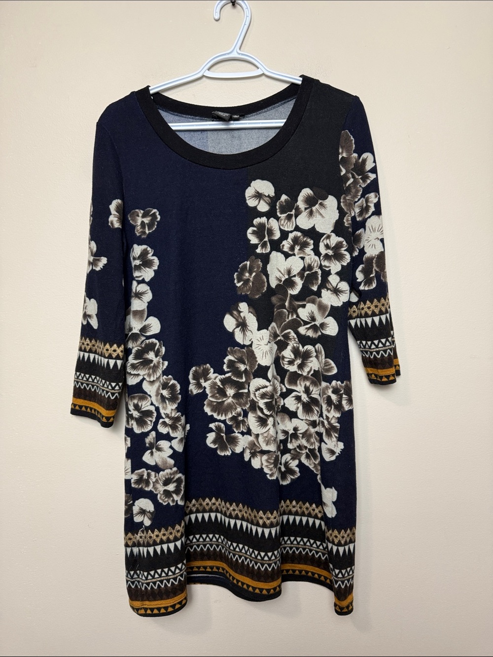 Papillon Navy Floral Knit Dress size L